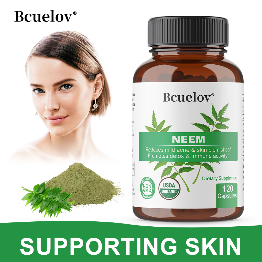 Herbal Supplement - Kapsul Daun Neem Organik, Suplemen Antioksidan