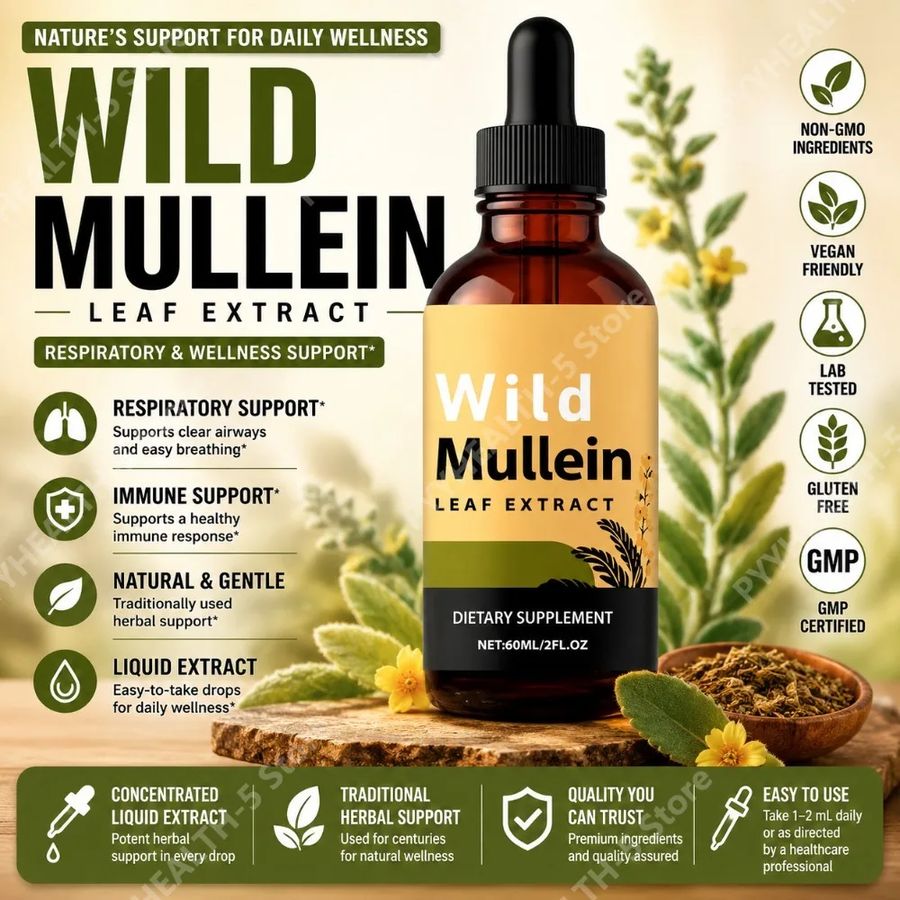 Herbal Supplement - Tetes Daun Mullein Liar dengan Jahe,