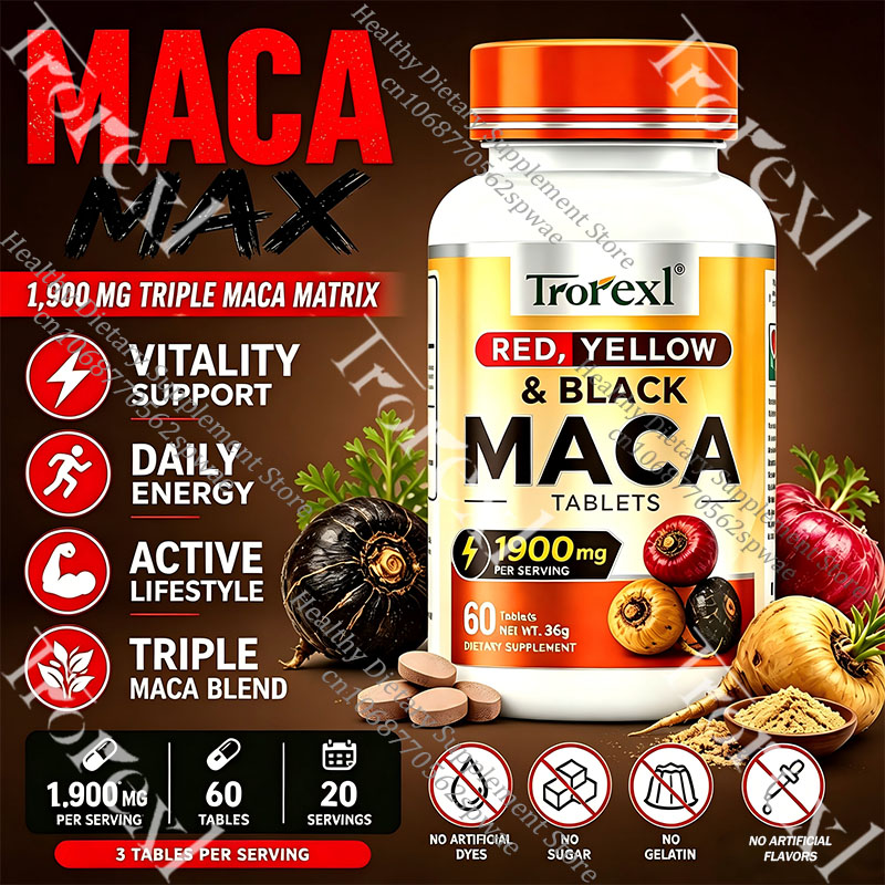 Herbal Supplement - Tablet Akar Maca Alami - Mendukung
