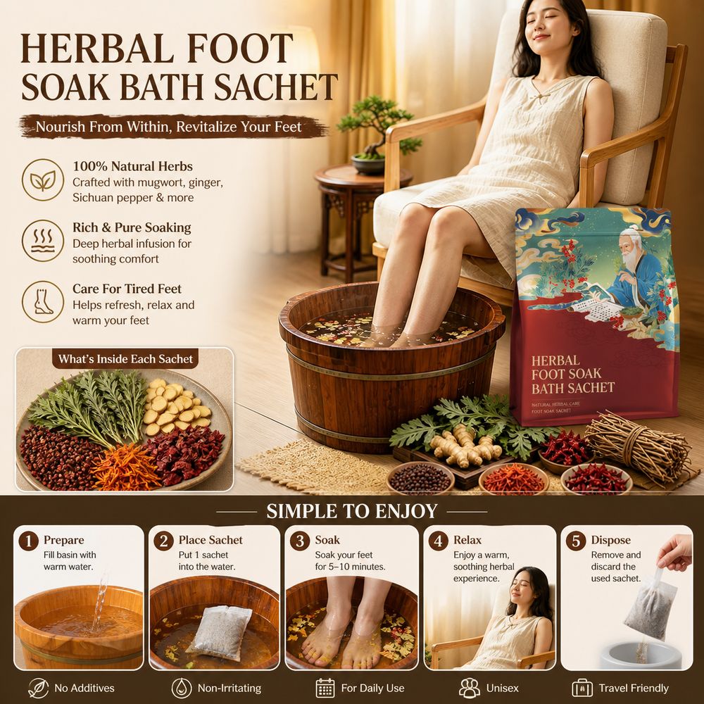 Dried Herbs - Kantong Perendam Kaki dengan Campuran Mugwort,