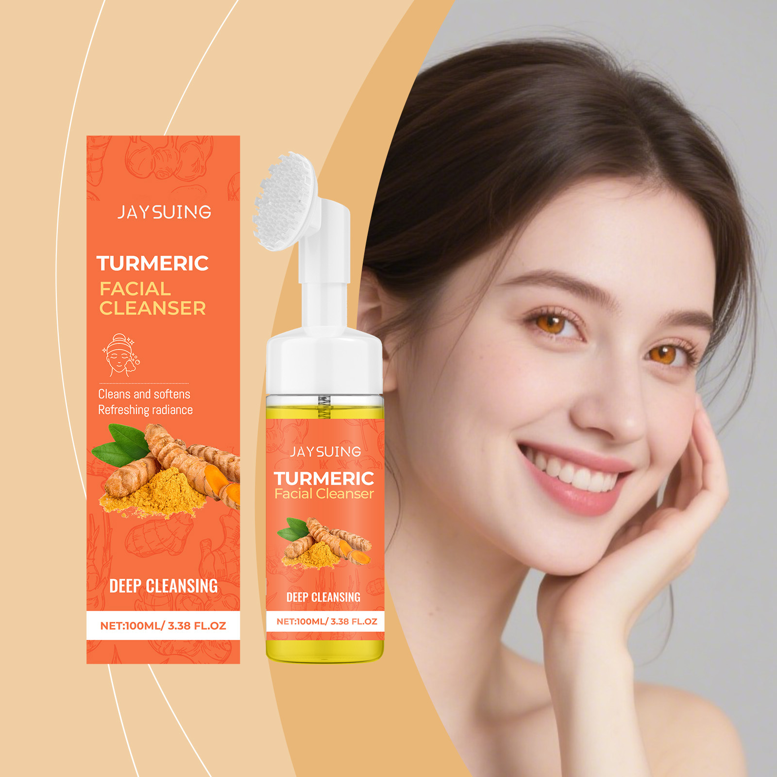 Turmeric - Mousse Pembersih Kunyit Pembersihan Mendalam Mencegah