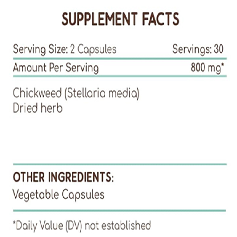 Chickweed 60 Kapsul, 800 Mg, C - Dried Herbs ulasan dan harga